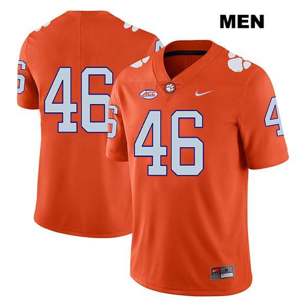 Men's Clemson Tigers #46 Jack Maddox Stitched Orange Legend Authentic Nike No Name NCAA College Football Jersey GIV0346NX